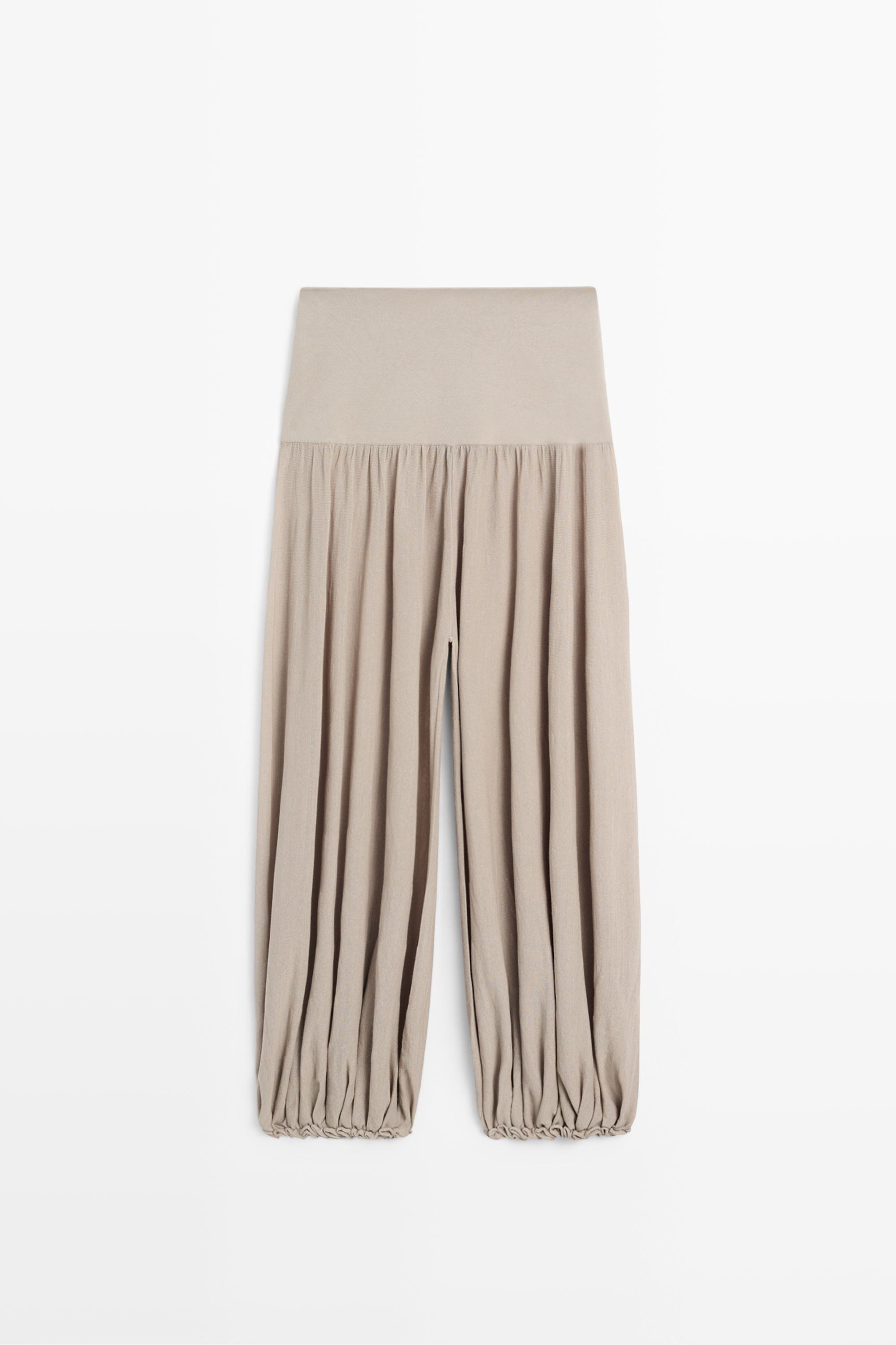 Sarouel trousers with wide waistband